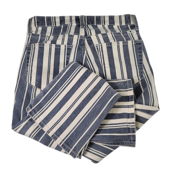 Lucky Brand Bridgette Mini Boot Blue White Striped Jeans Pants 25 - Picture 4 of 7